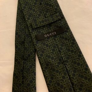 Men’s Dark Green Olive Gucci Tie